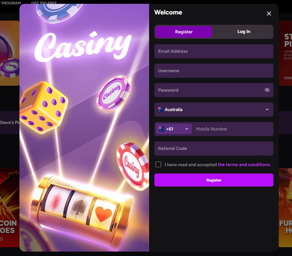 casino registration form